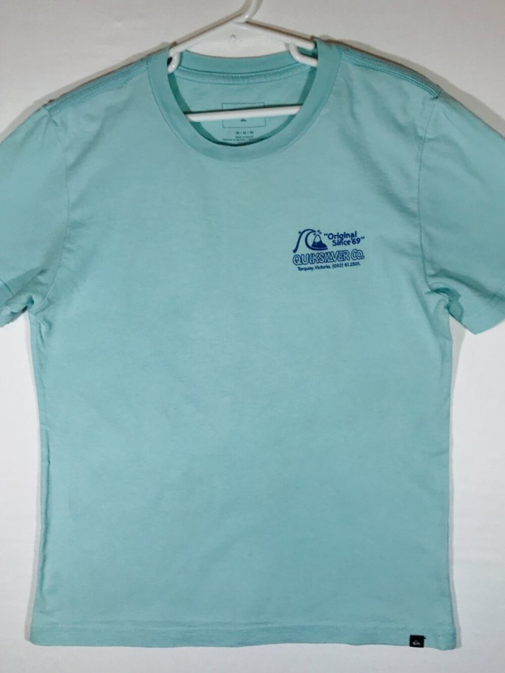 Quiksilver Boy's Medium Light Blue Short Sleeve T-Shirt